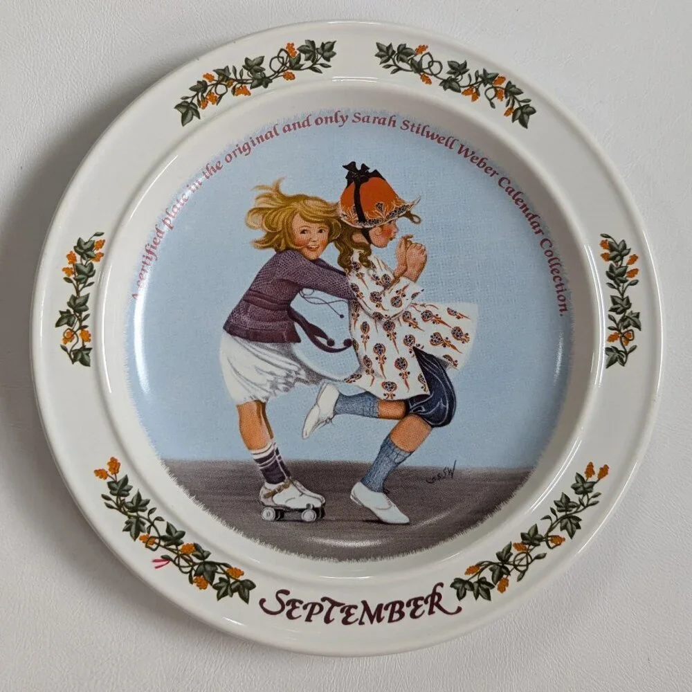 Sara Stilwell Webber Calendar Collections Plate September By Newell Pottery 1984
